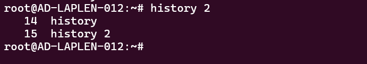 previous command using history command